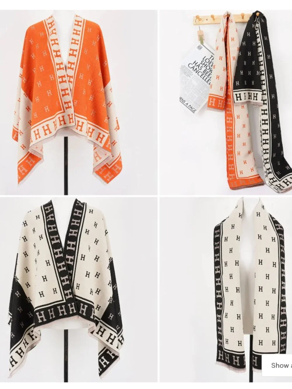 Multi Print Scarf - Orange Hs